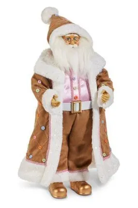 18" Pastel Gingerbread Christmas Santa Figure