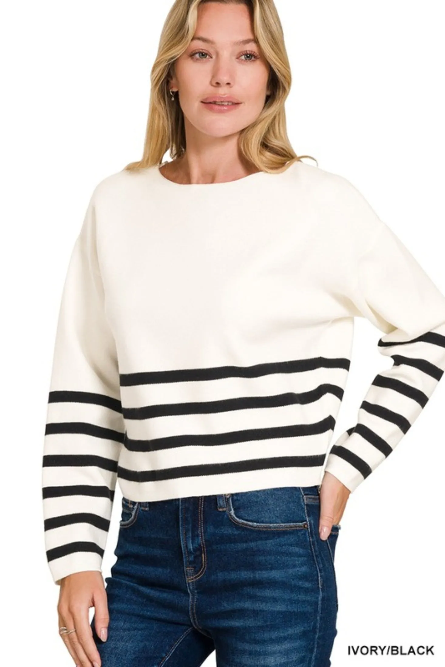 Adlington Striped Crop Sweater