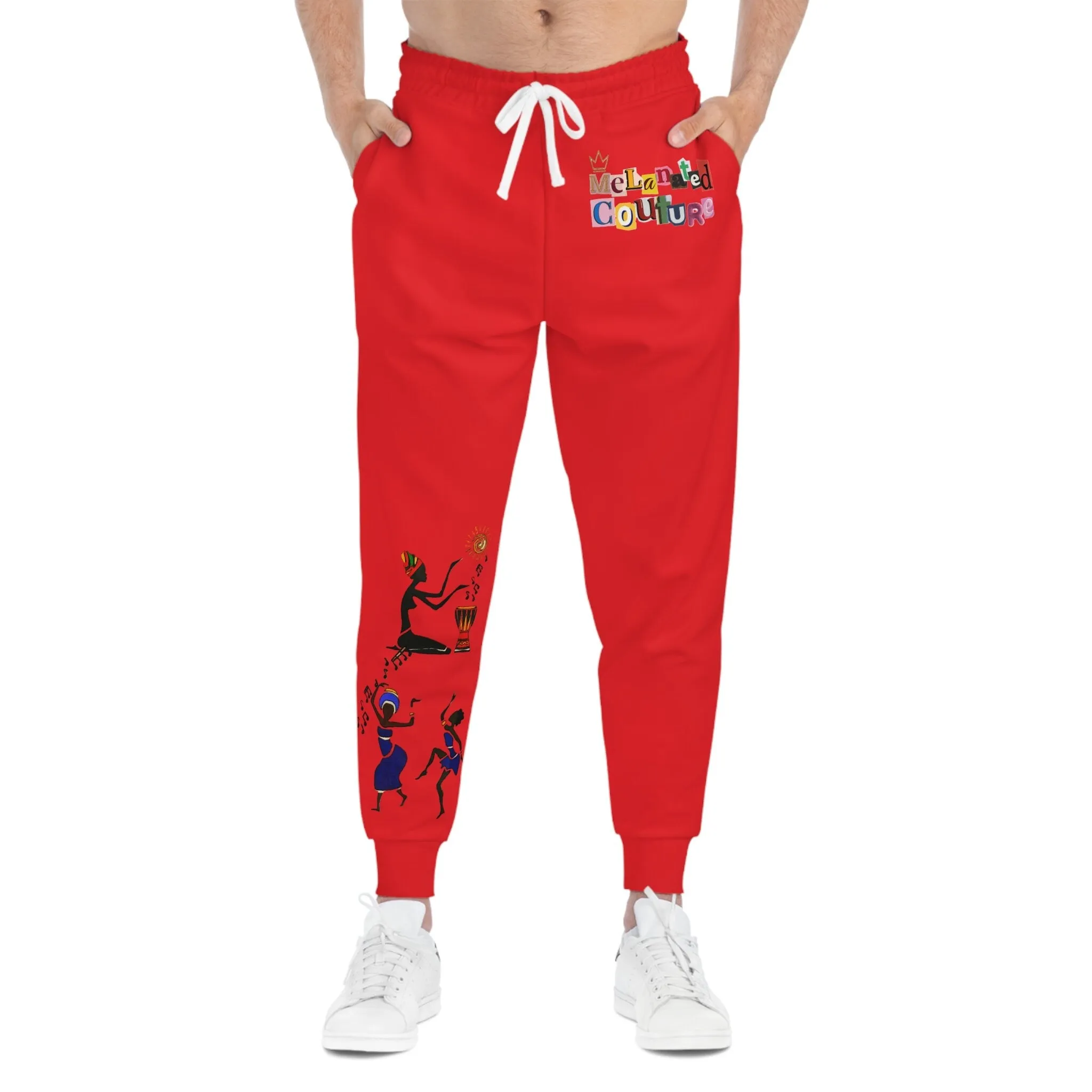 Afro Music Graphic Art Unisex Athletic Joggers, Running Leggings, Dance Pants