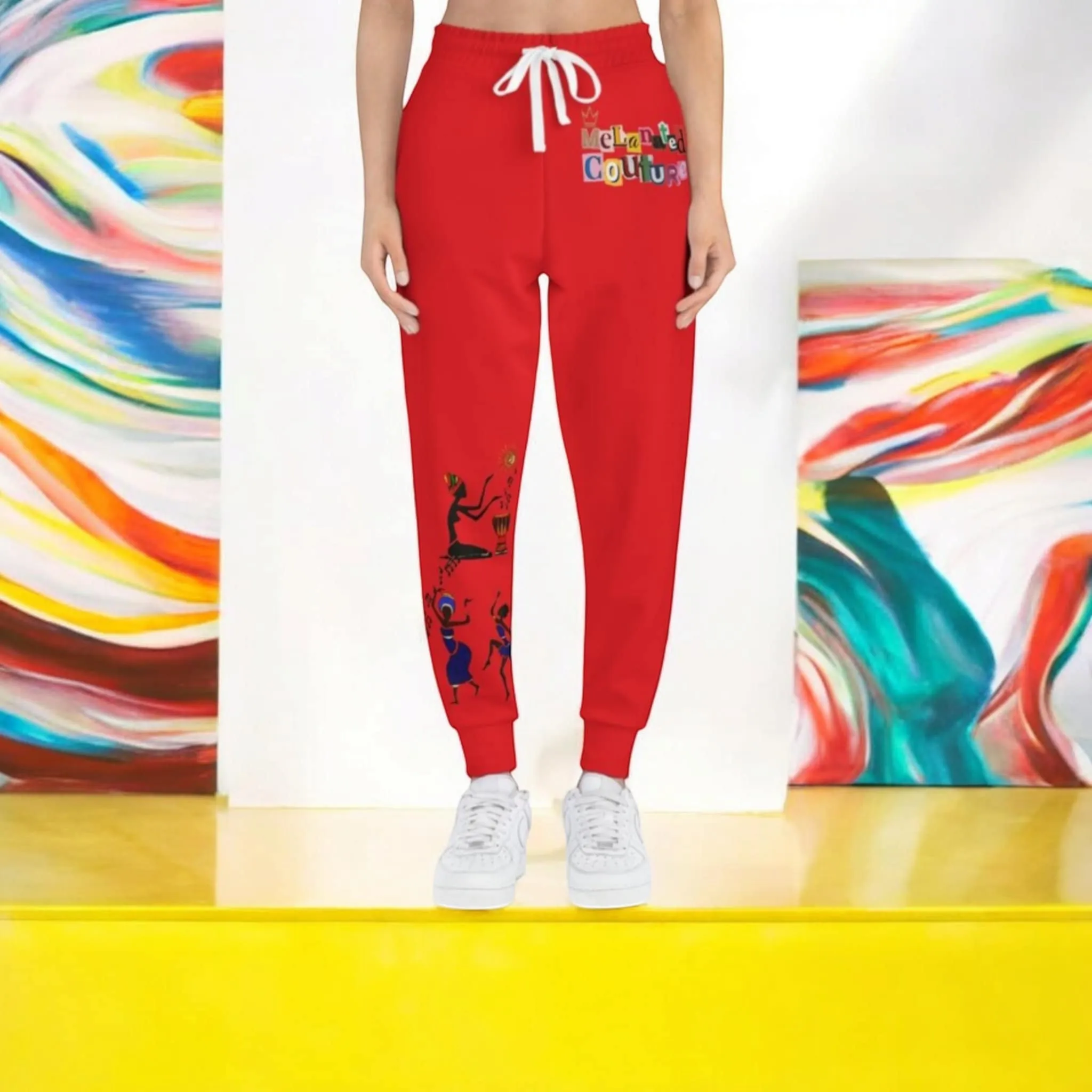 Afro Music Graphic Art Unisex Athletic Joggers, Running Leggings, Dance Pants