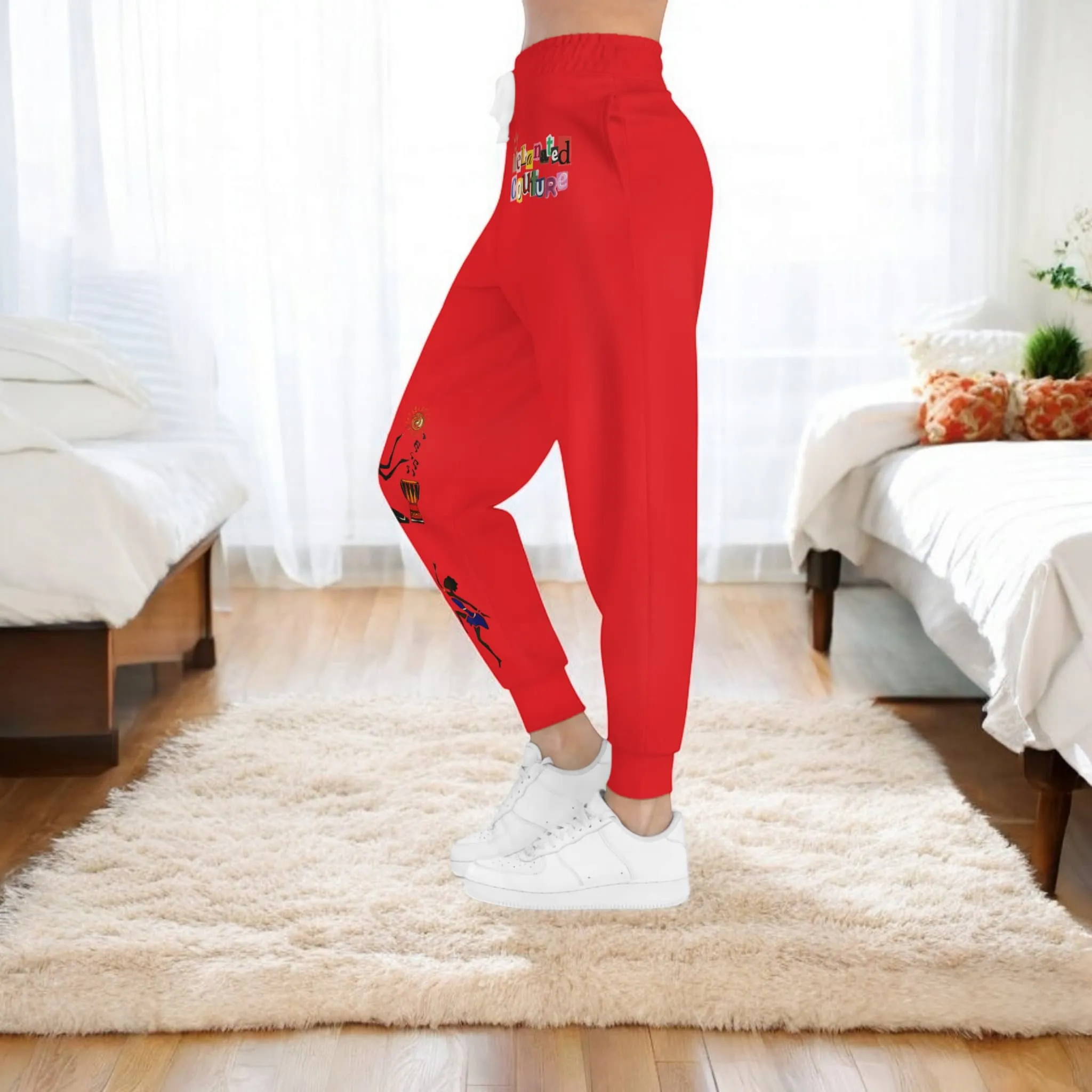 Afro Music Graphic Art Unisex Athletic Joggers, Running Leggings, Dance Pants