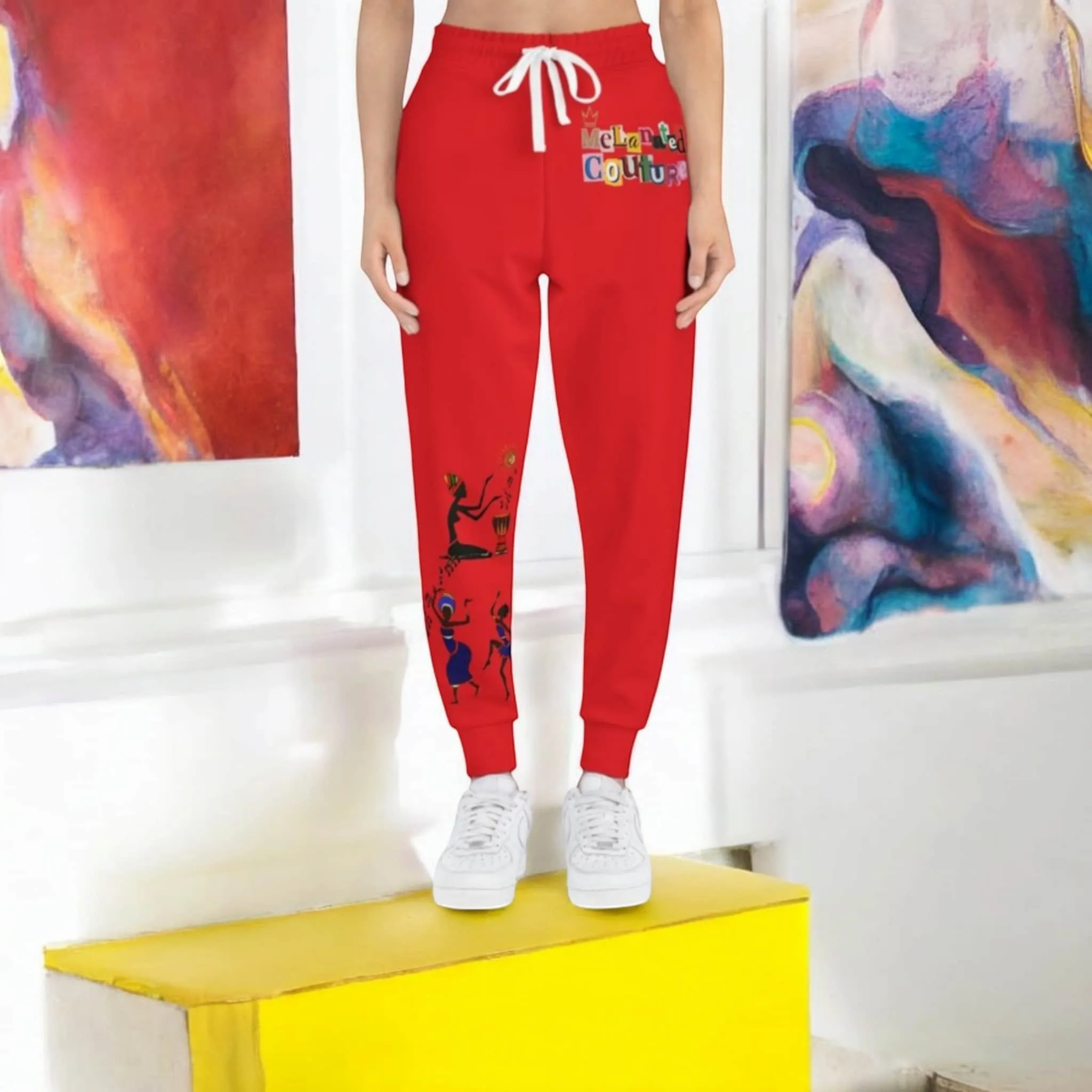 Afro Music Graphic Art Unisex Athletic Joggers, Running Leggings, Dance Pants