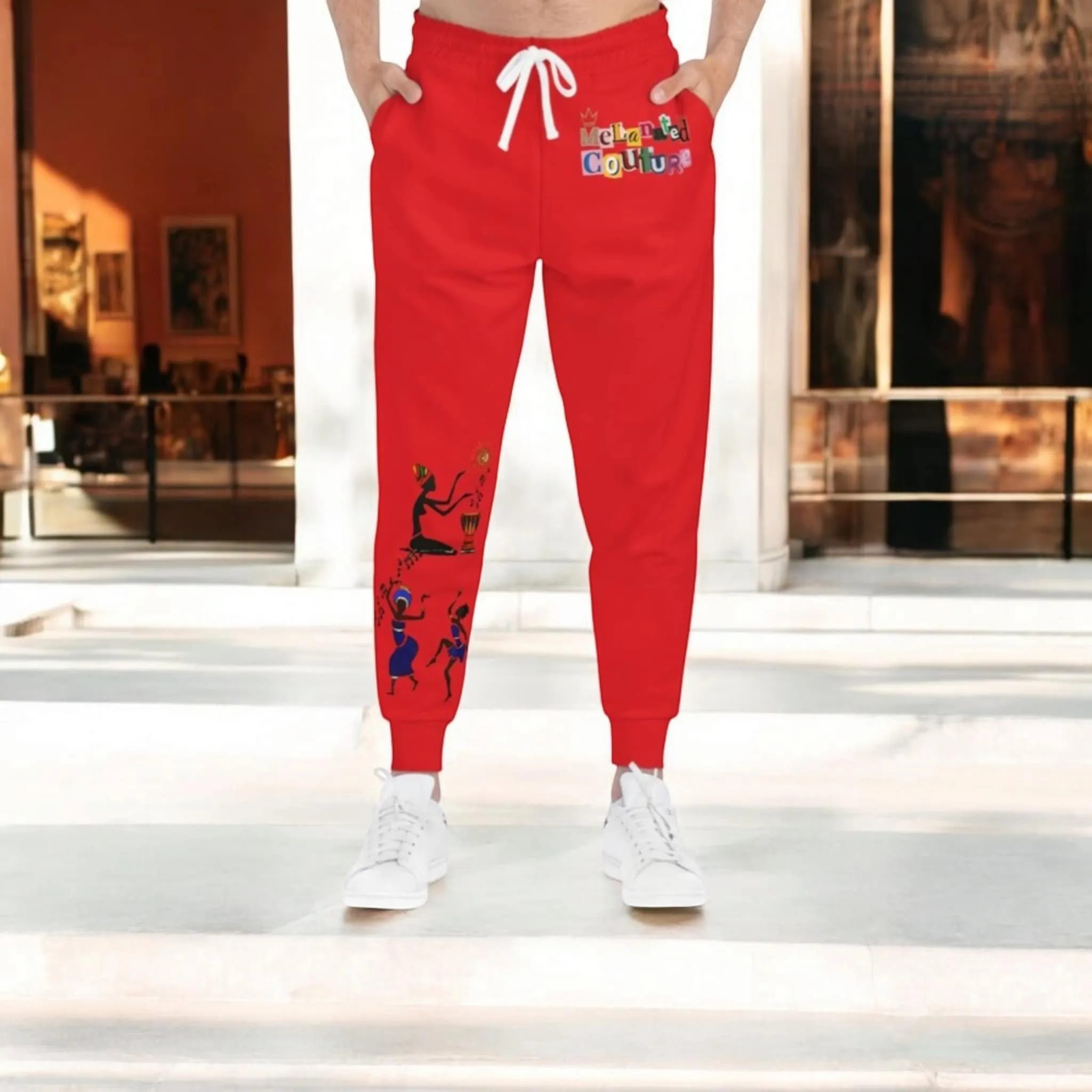 Afro Music Graphic Art Unisex Athletic Joggers, Running Leggings, Dance Pants