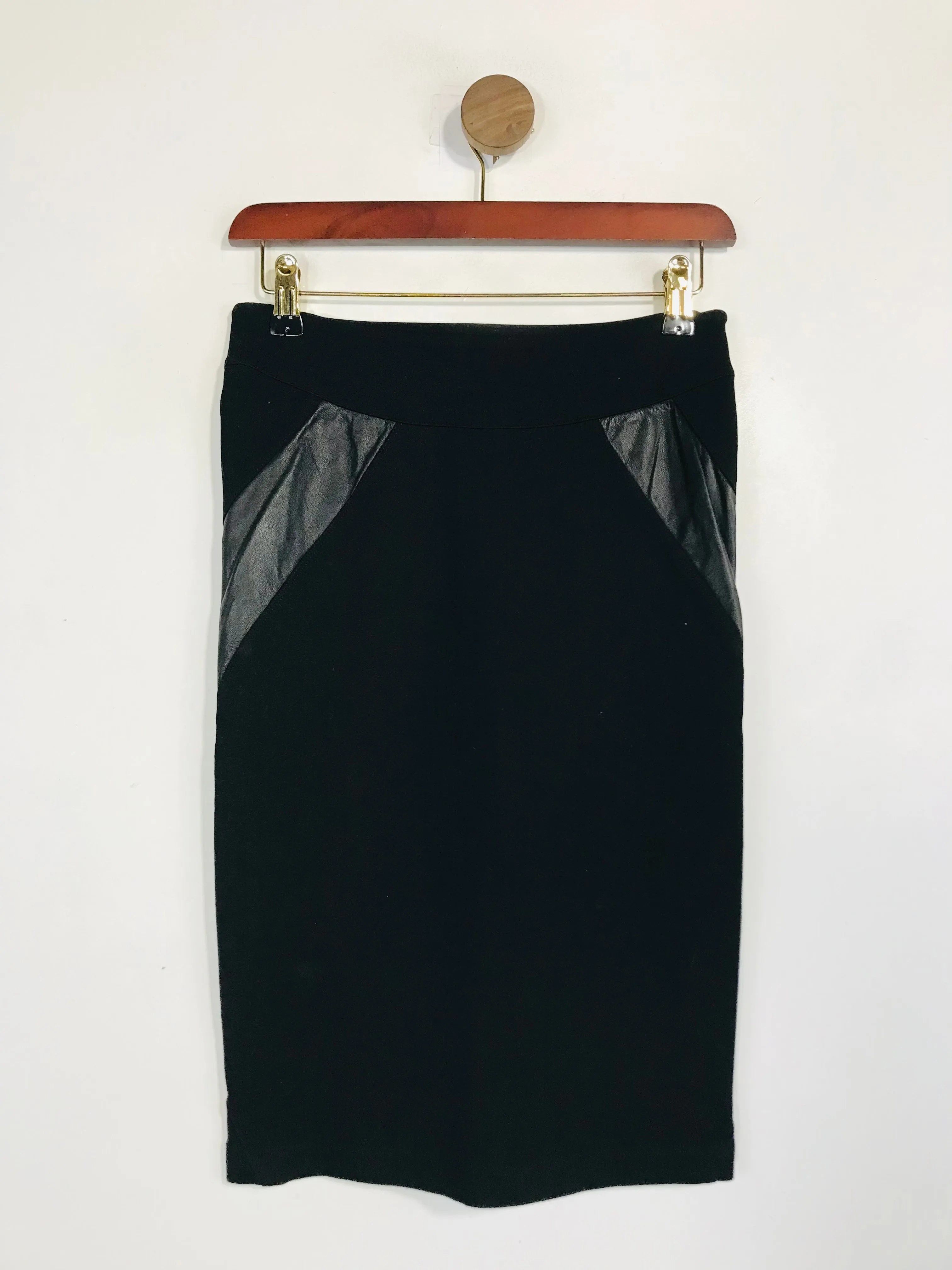 Alexander Mcqueen Women's Leather High Waist Pencil Skirt | S UK8 | Black