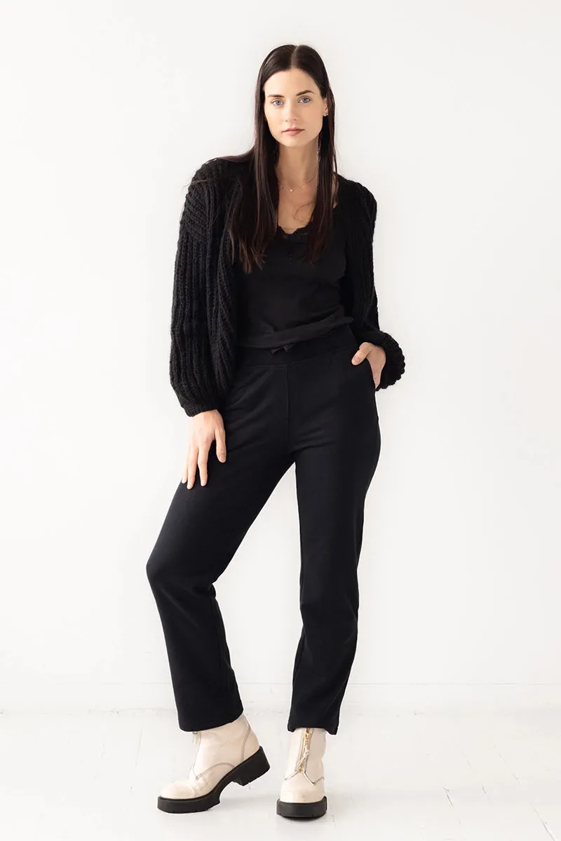 Alpaca Brioche Cardigan Black by Maiami