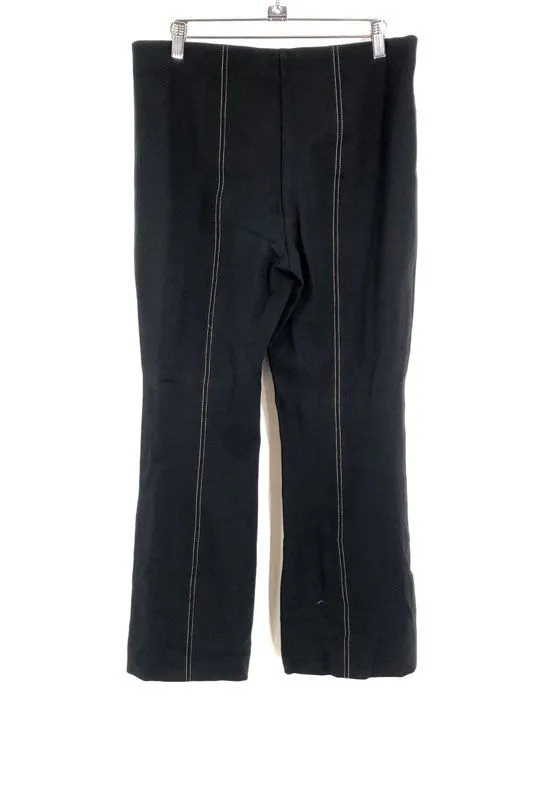 Anthropologie The Essential Women's Black Flared Leg Cropped Pants Size Medium