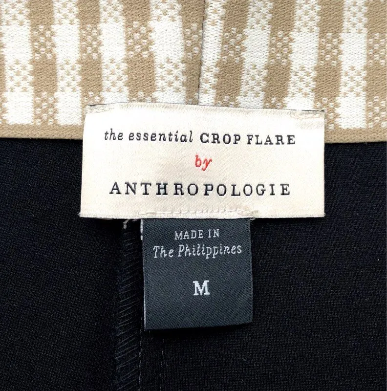 Anthropologie The Essential Women's Black Flared Leg Cropped Pants Size Medium