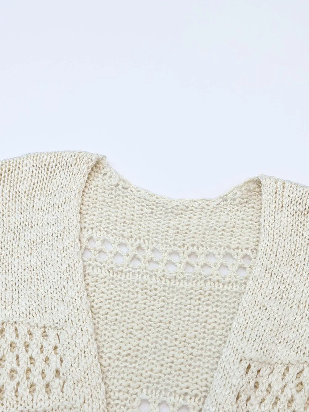 Apricot Lightweight Open Knit Dolman Sleeve Cardigan