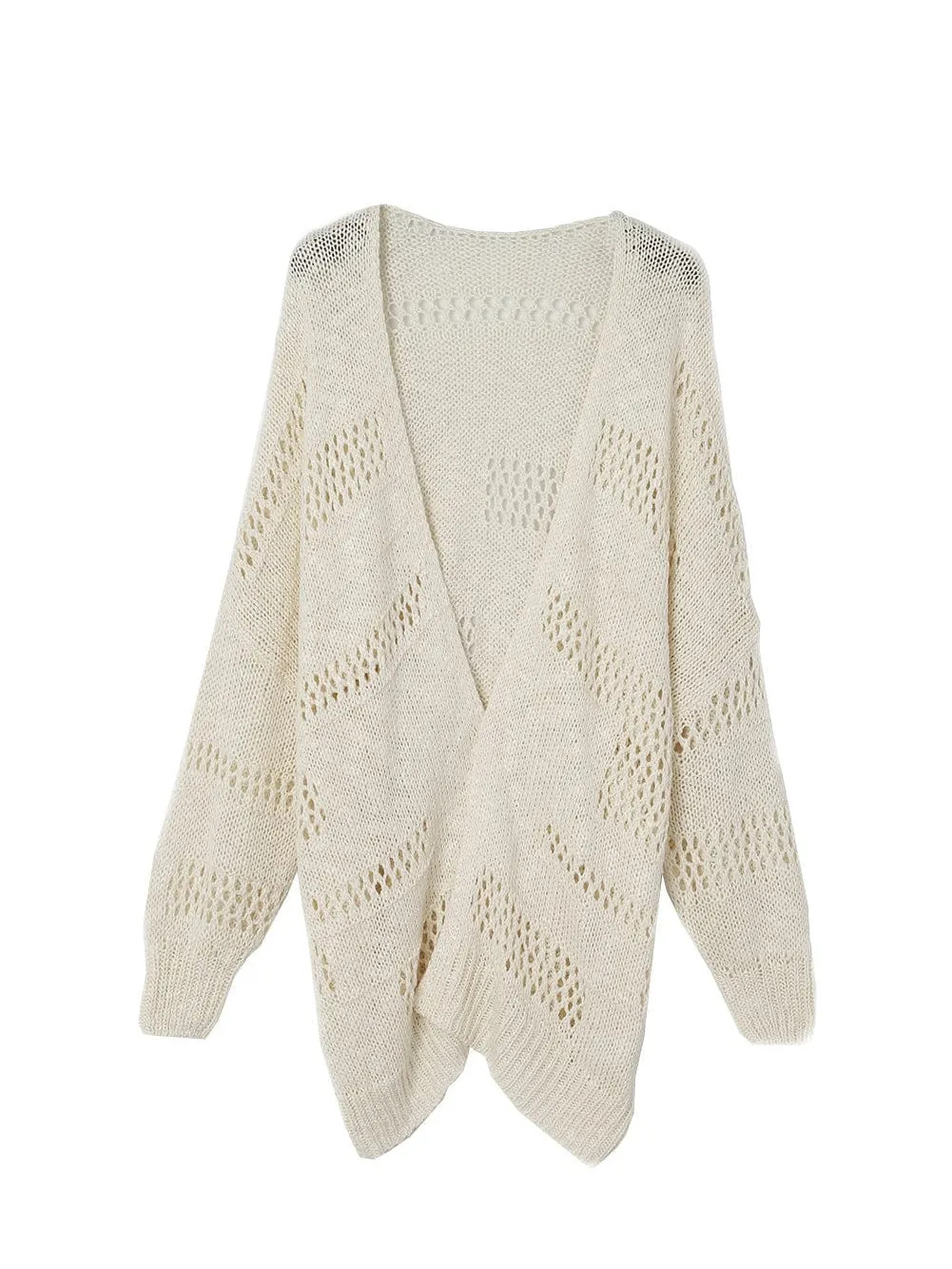 Apricot Lightweight Open Knit Dolman Sleeve Cardigan