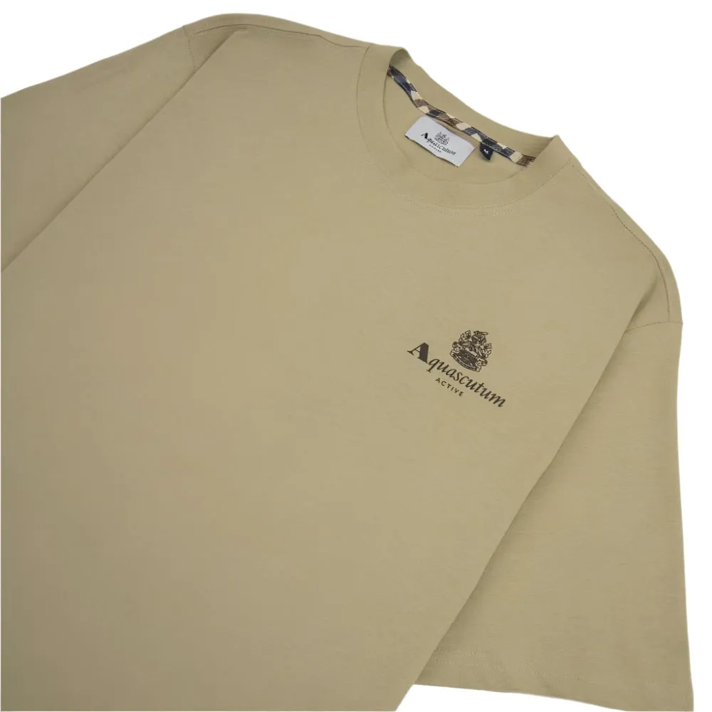 Aquascutum Active Small Logo T-Shirt: BEIGE