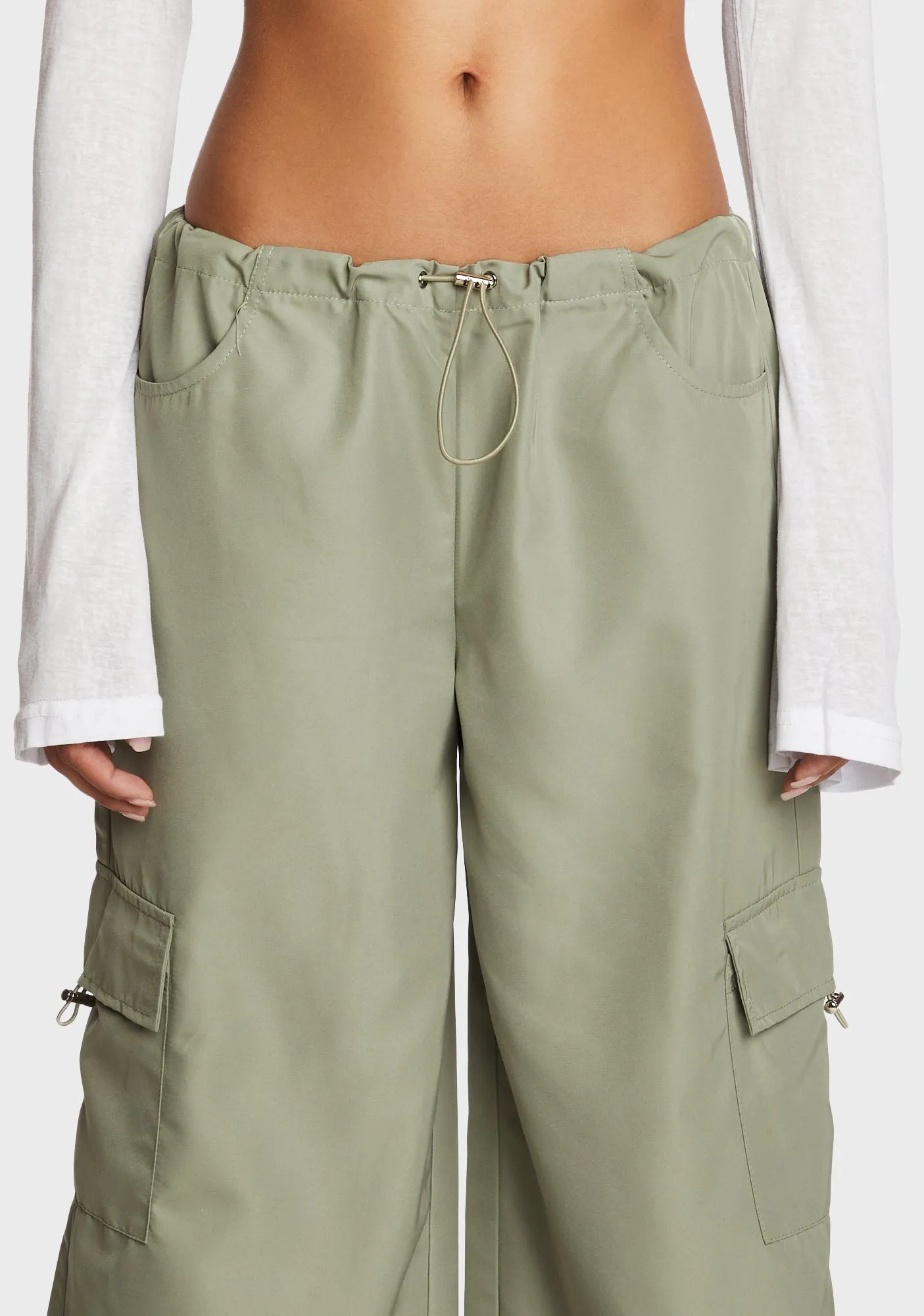 Asha Low Rise Nylon Cargo Pants