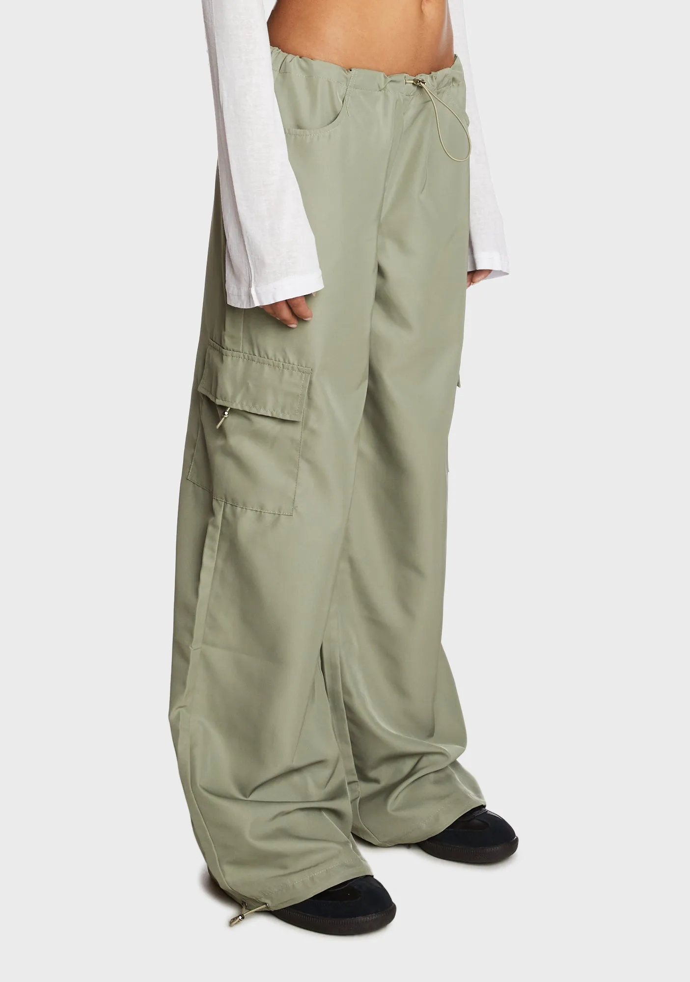 Asha Low Rise Nylon Cargo Pants