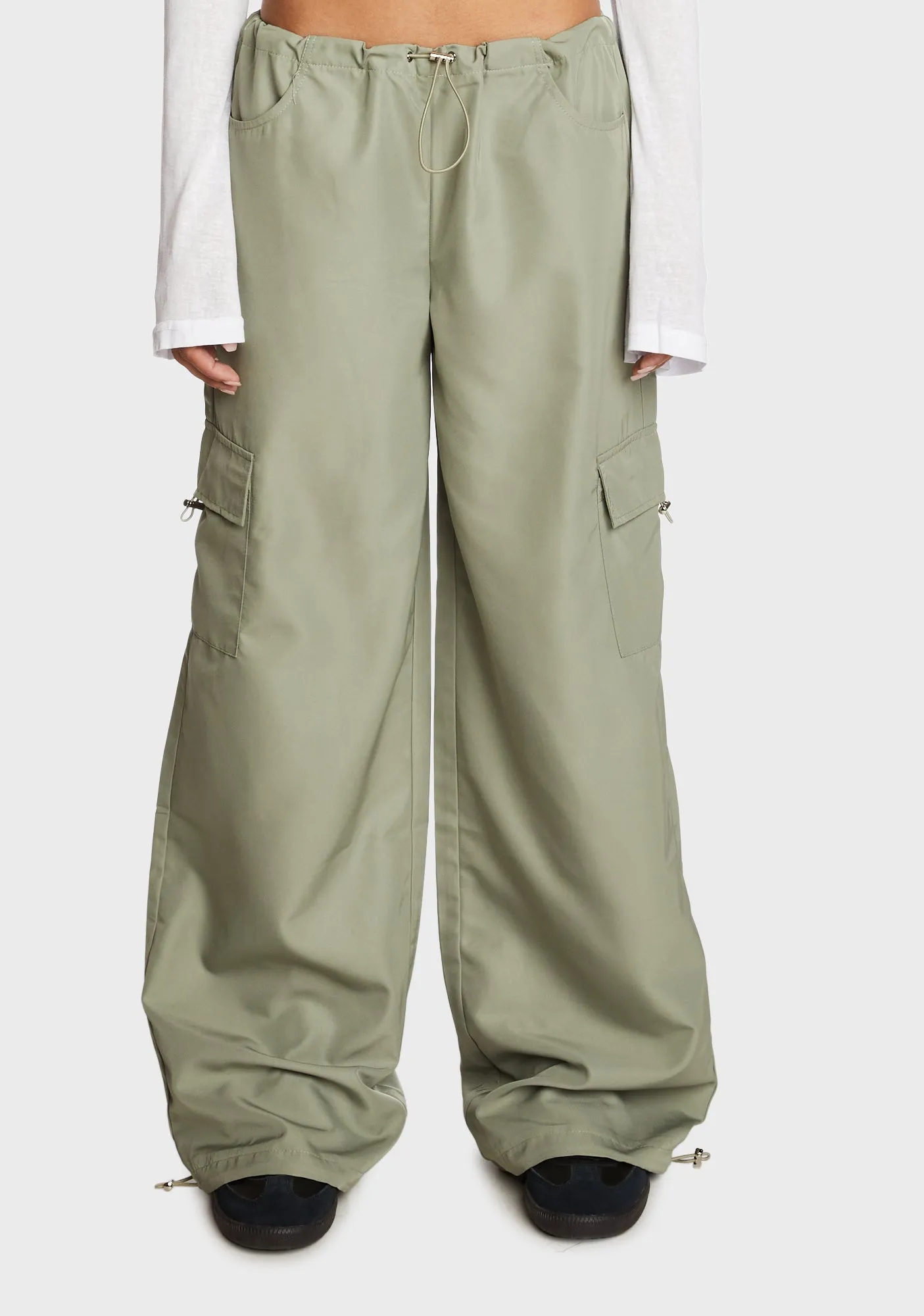 Asha Low Rise Nylon Cargo Pants