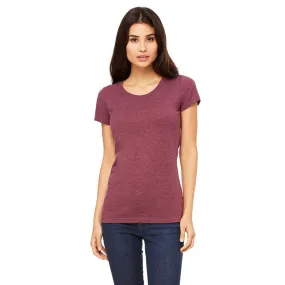 Bella   Canvas Women's Maroon Triblend Short-Sleeve T-Shirt