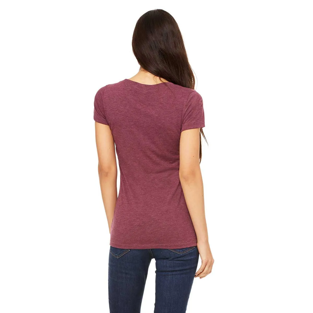 Bella   Canvas Women's Maroon Triblend Short-Sleeve T-Shirt