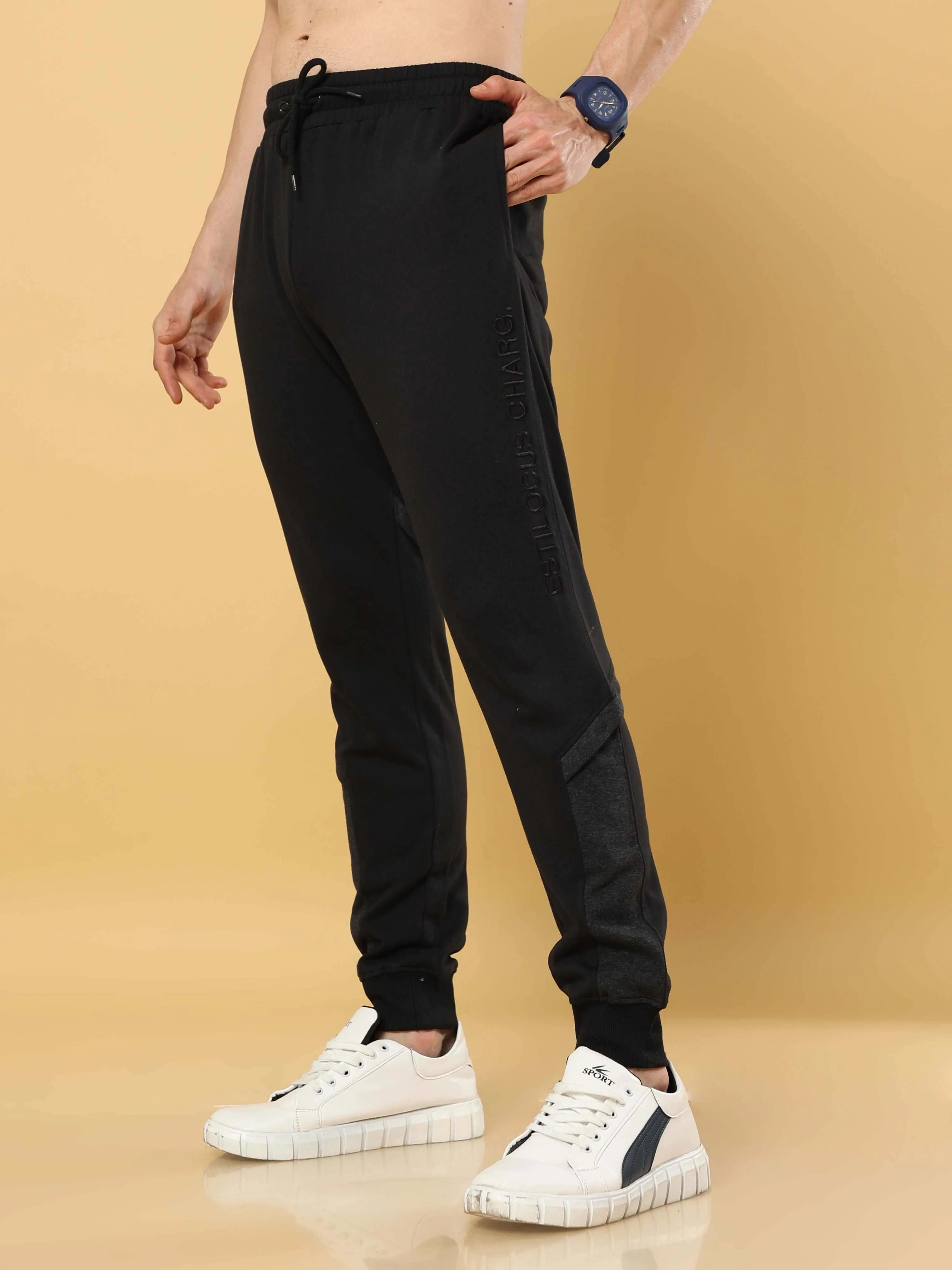 Black Joggers With Adjustable Draw String