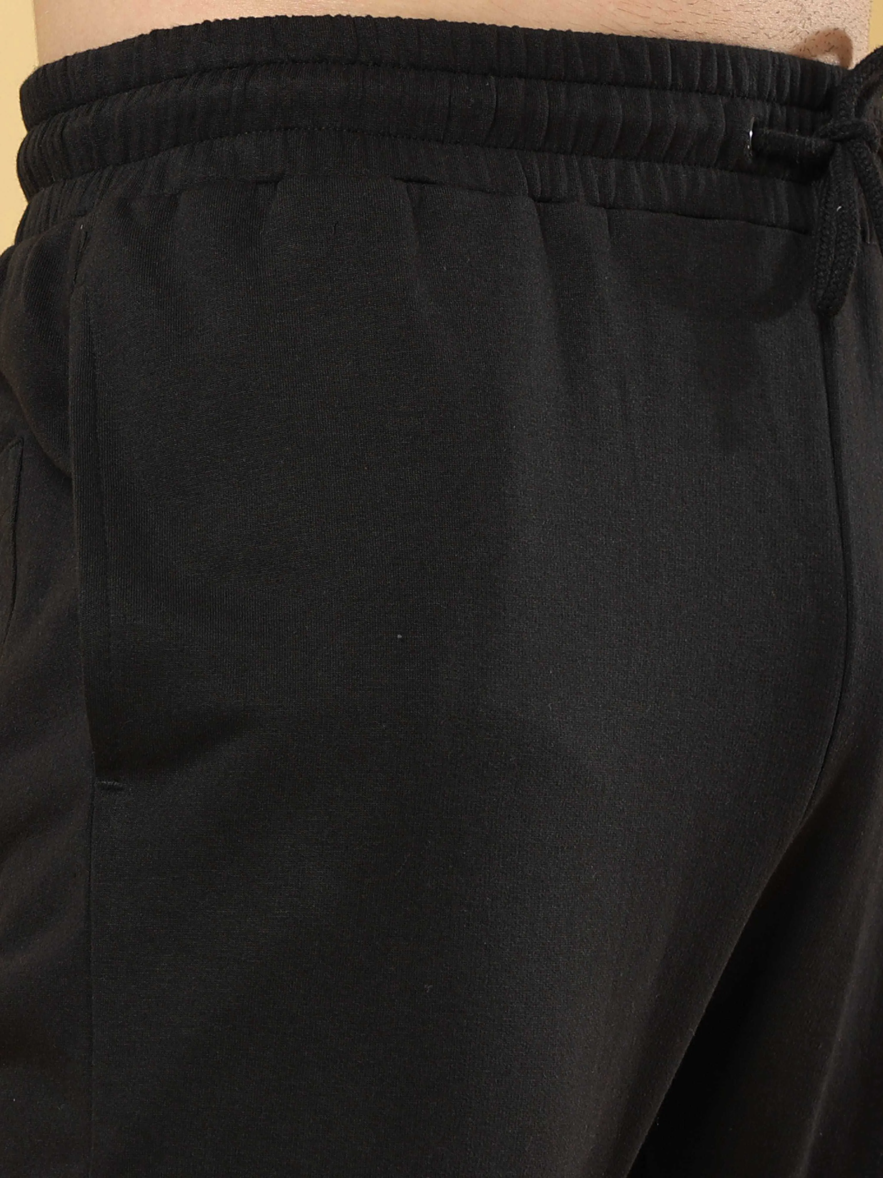 Black Joggers With Adjustable Draw String