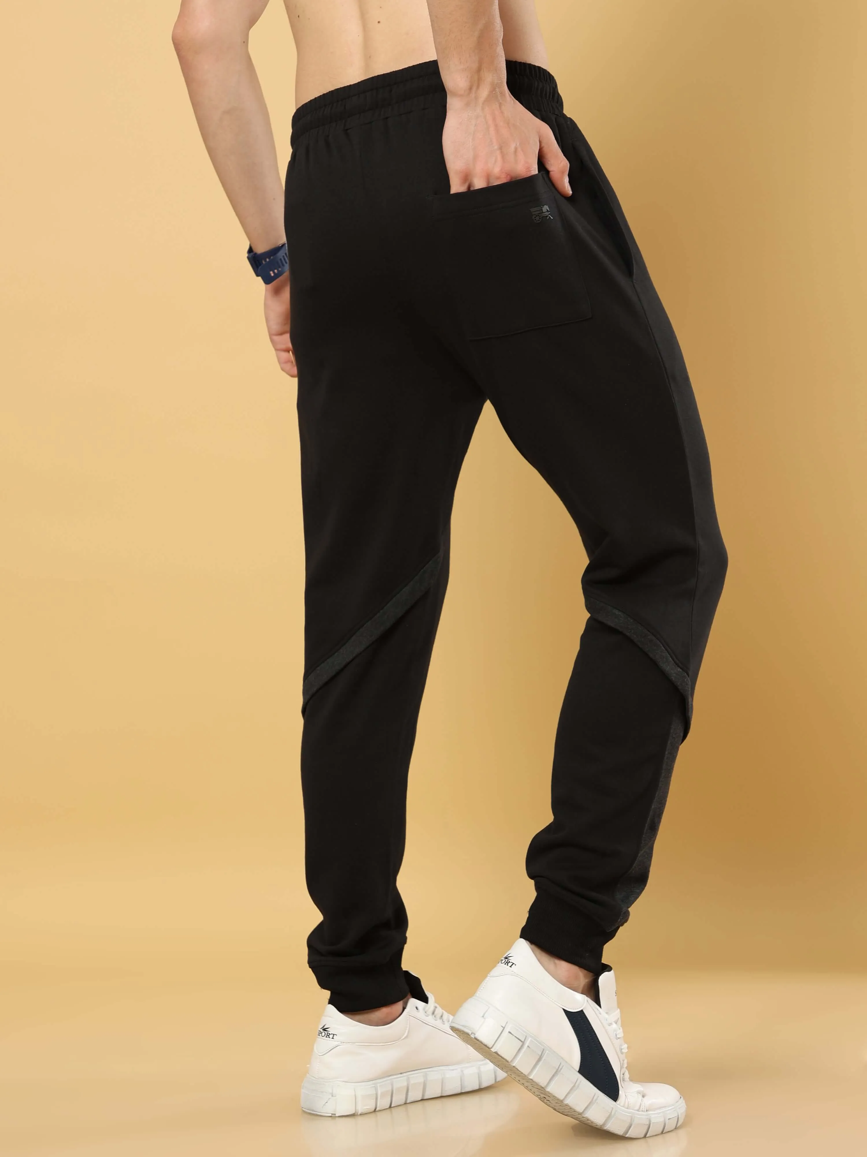 Black Joggers With Adjustable Draw String