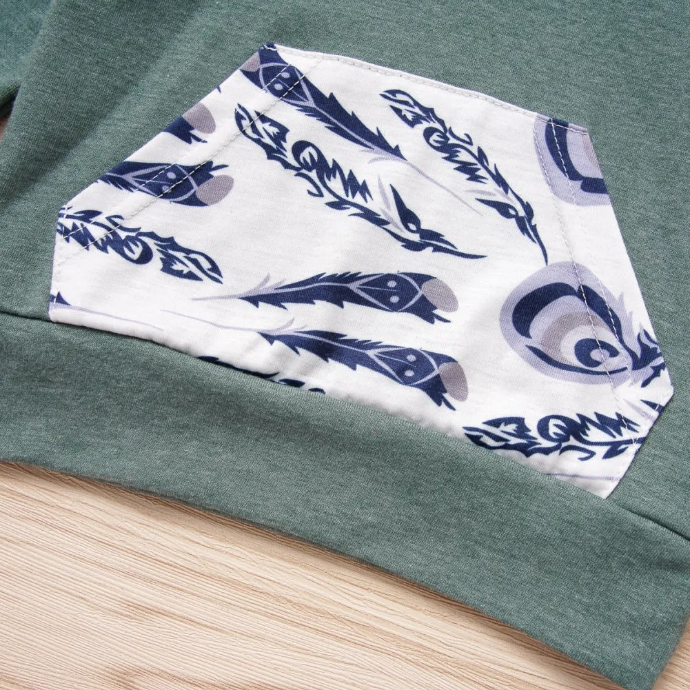 Boys Feathers Hoodie and Jogger 2-Piece Set