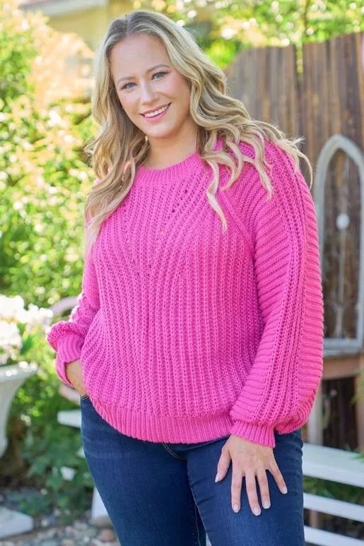 Brighter Days Fuchsia Sweater Curvy