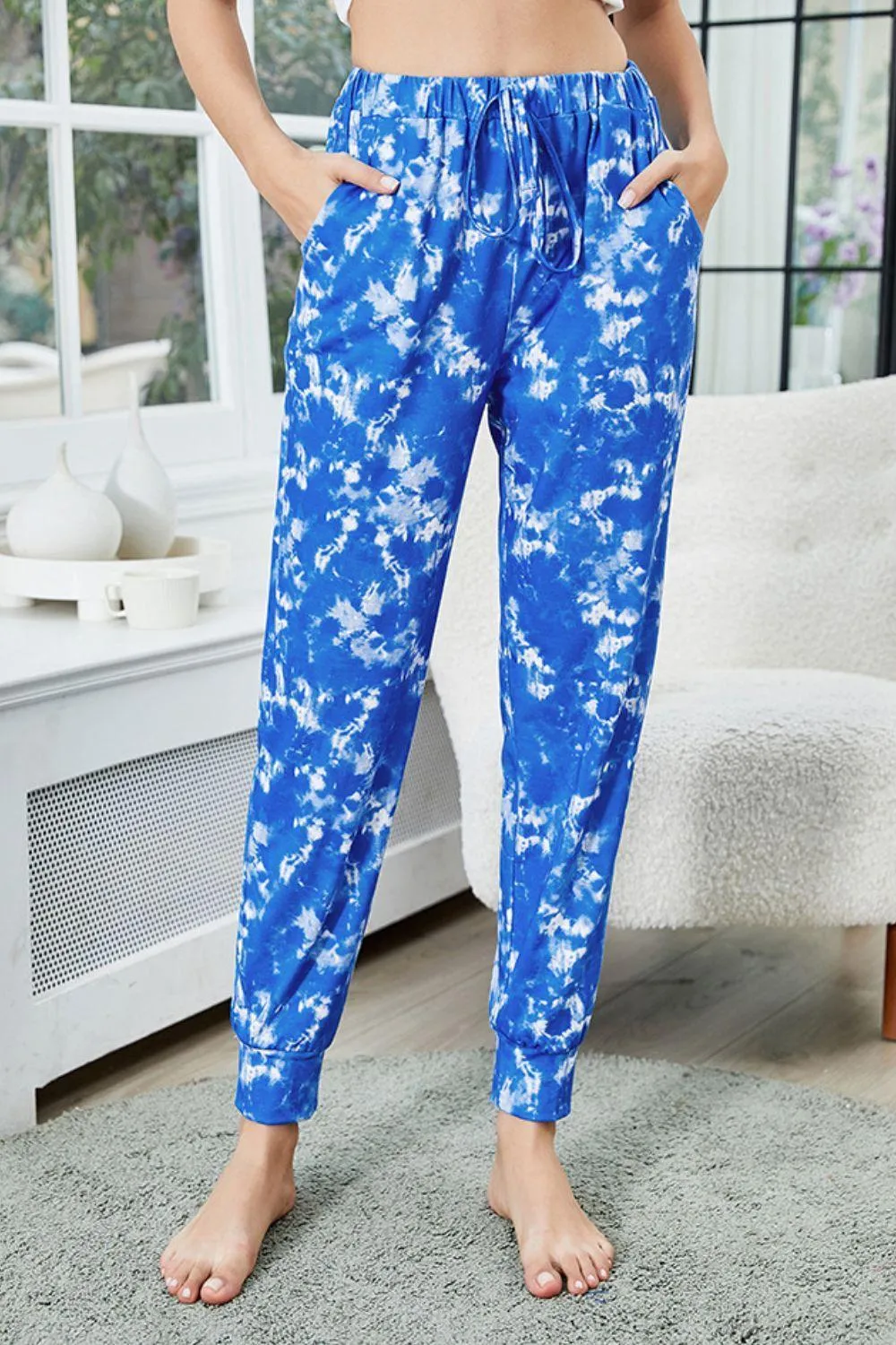 Calm Vibe Stretch Tie-Dye Blue Joggers