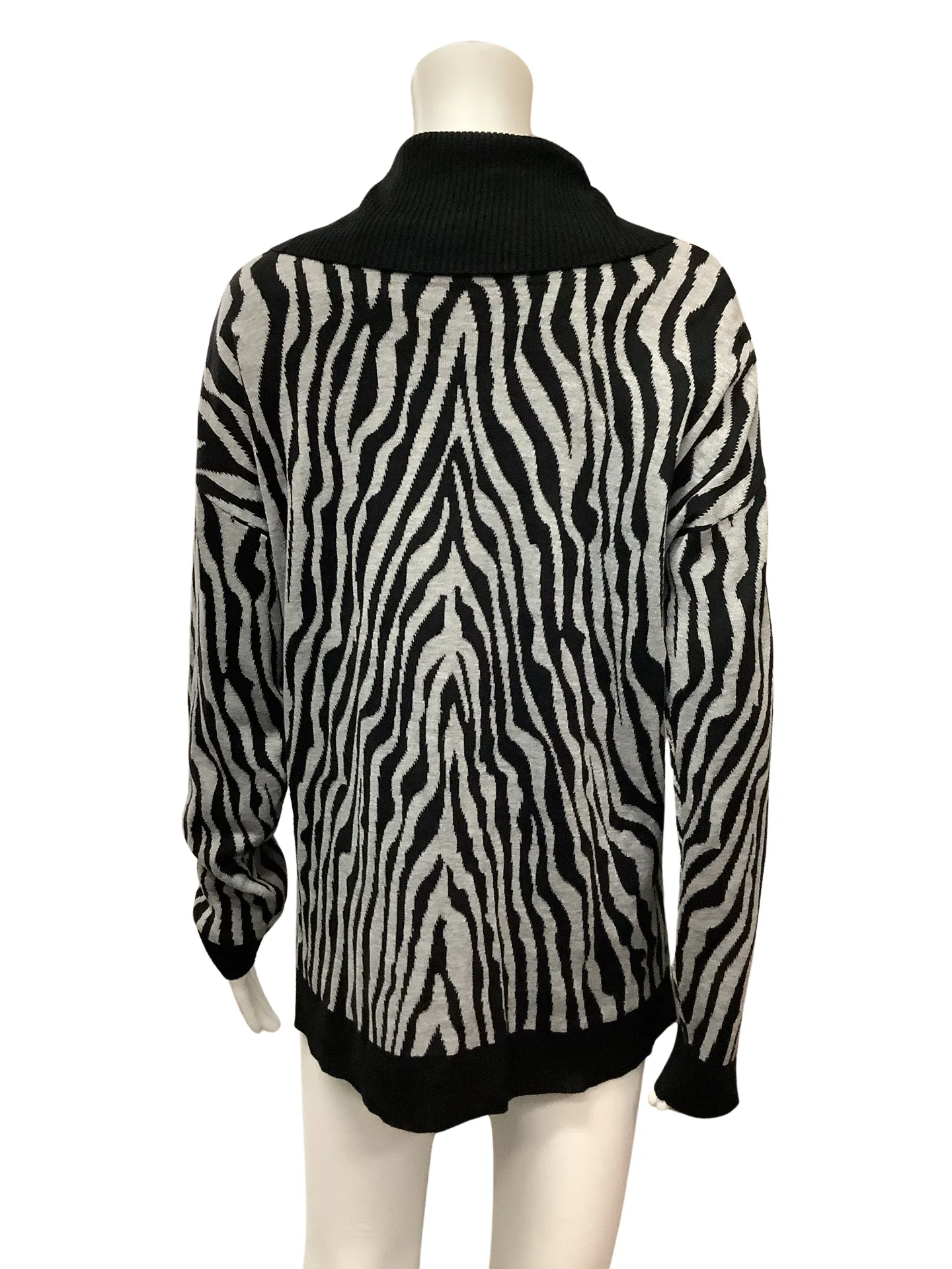 Calvin Klein Women's Sweater Animal Print Long Sleeve Cowl Neck Size: S