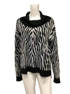 Calvin Klein Women's Sweater Animal Print Long Sleeve Cowl Neck Size: S