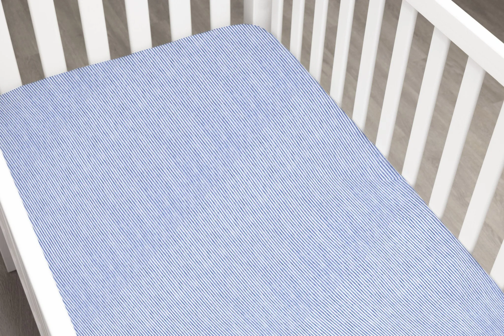 Cape Cod Navy Blue Linen Crib Bedding - 3 Piece Set