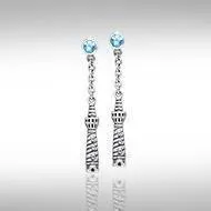 Cape Hatteras Lighthouse and Gem Silver Earrings TER236