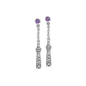 Cape Hatteras Lighthouse and Gem Silver Earrings TER236