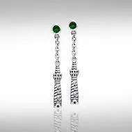 Cape Hatteras Lighthouse and Gem Silver Earrings TER236