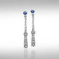 Cape Hatteras Lighthouse and Gem Silver Earrings TER236