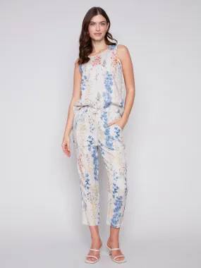 Charlie B Spring/Summer 2024-C5382R-872B-Linen Jogger-Garden