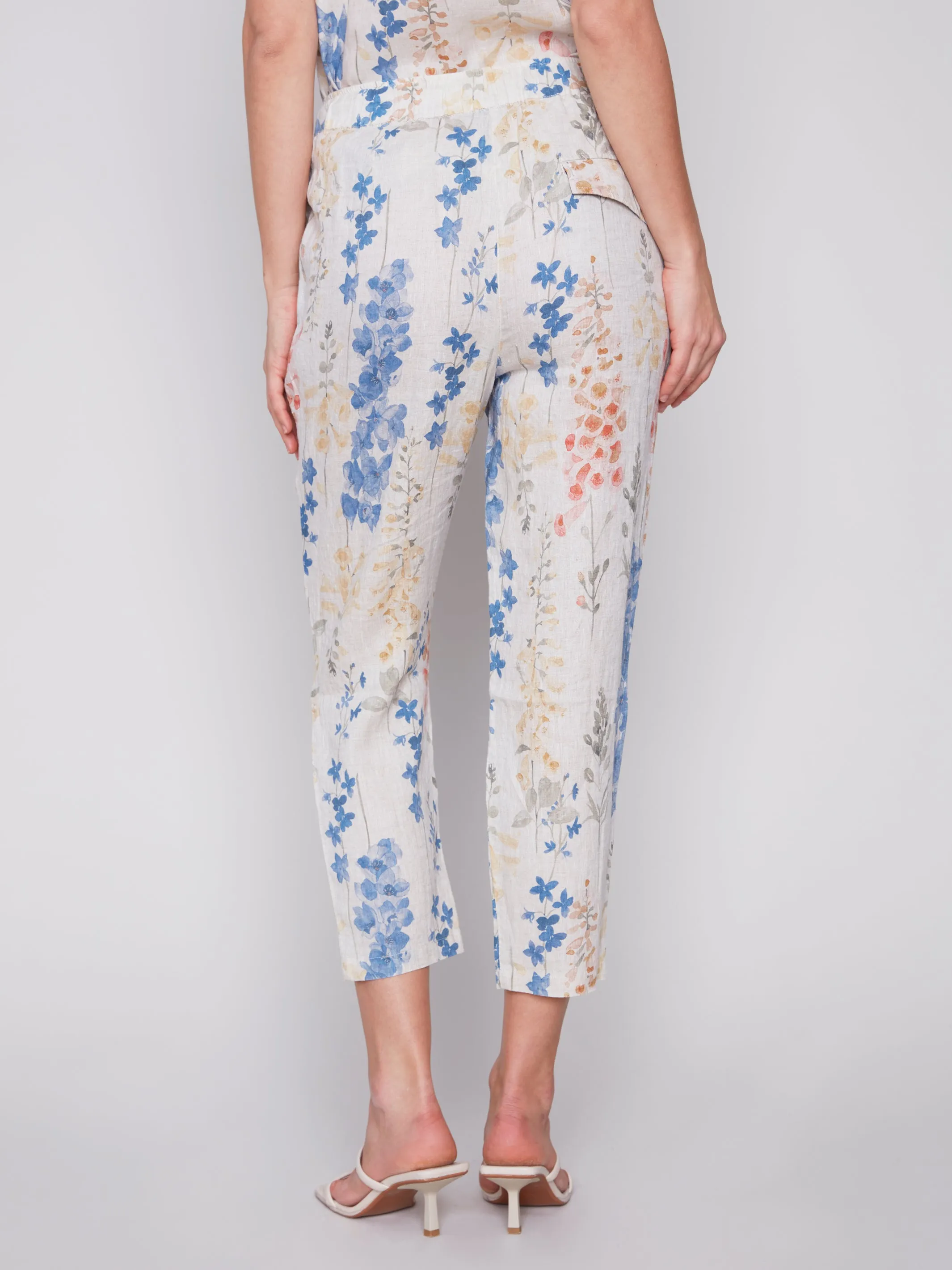 Charlie B Spring/Summer 2024-C5382R-872B-Linen Jogger-Garden