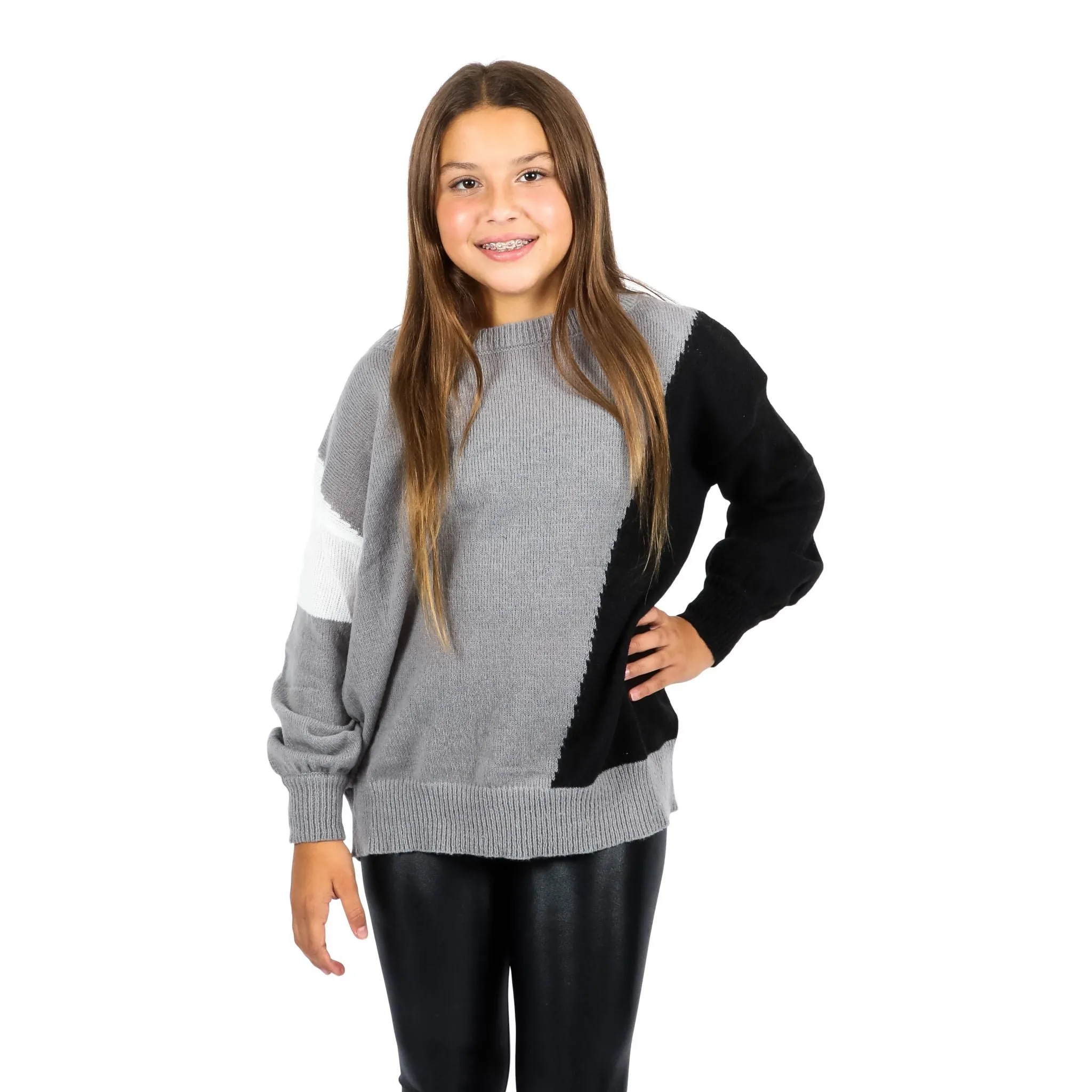 Colorblock Crop Sweater