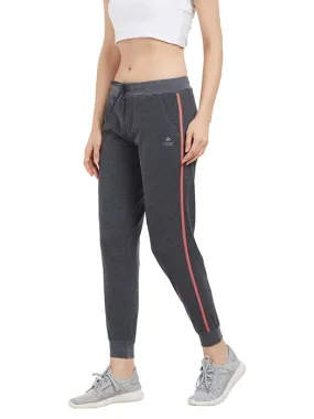 Dark Grey Solid Joggers For Women's