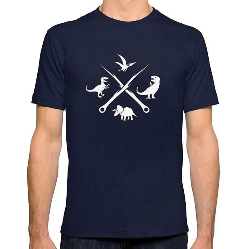 Dinosaur Coat Of Arms Cotton Graphic T-Shirt 9 Color Options