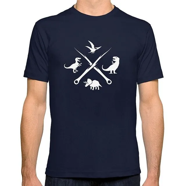 Dinosaur Coat Of Arms Cotton Graphic T-Shirt 9 Color Options