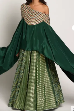 Drape one shoulder lehenga set