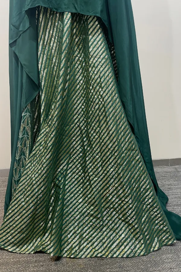 Drape one shoulder lehenga set