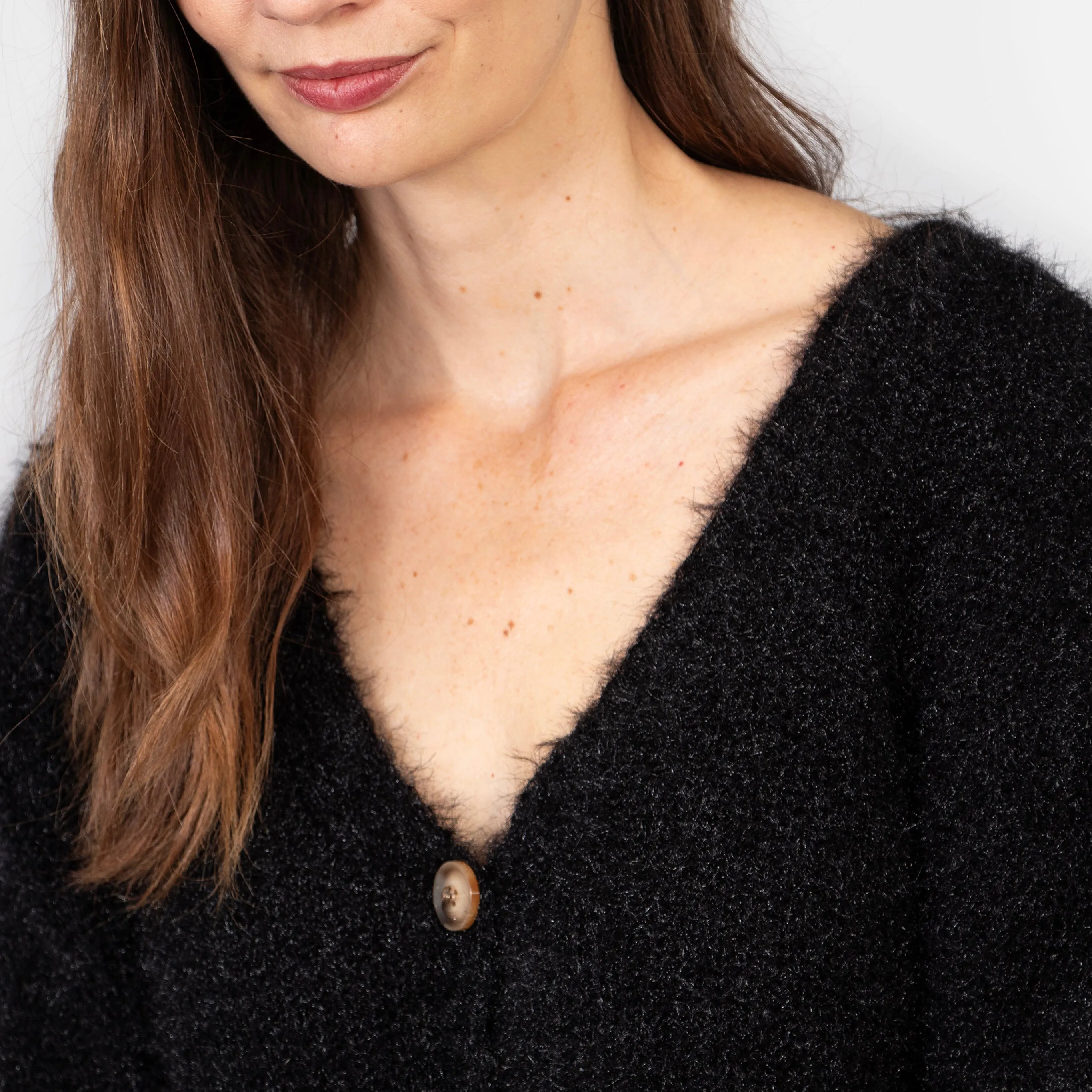 Effy Button Up Cardigan - Black