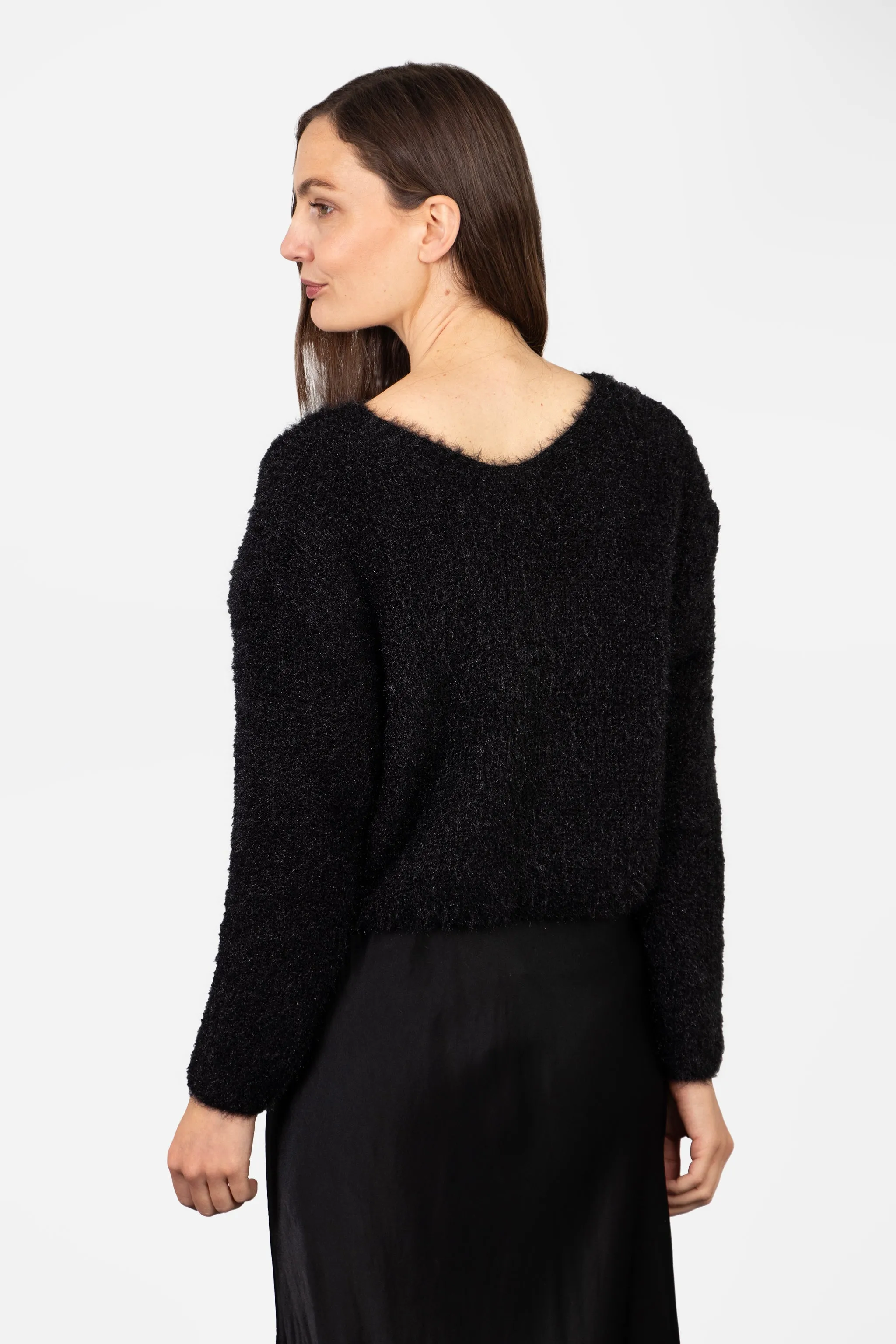 Effy Button Up Cardigan - Black
