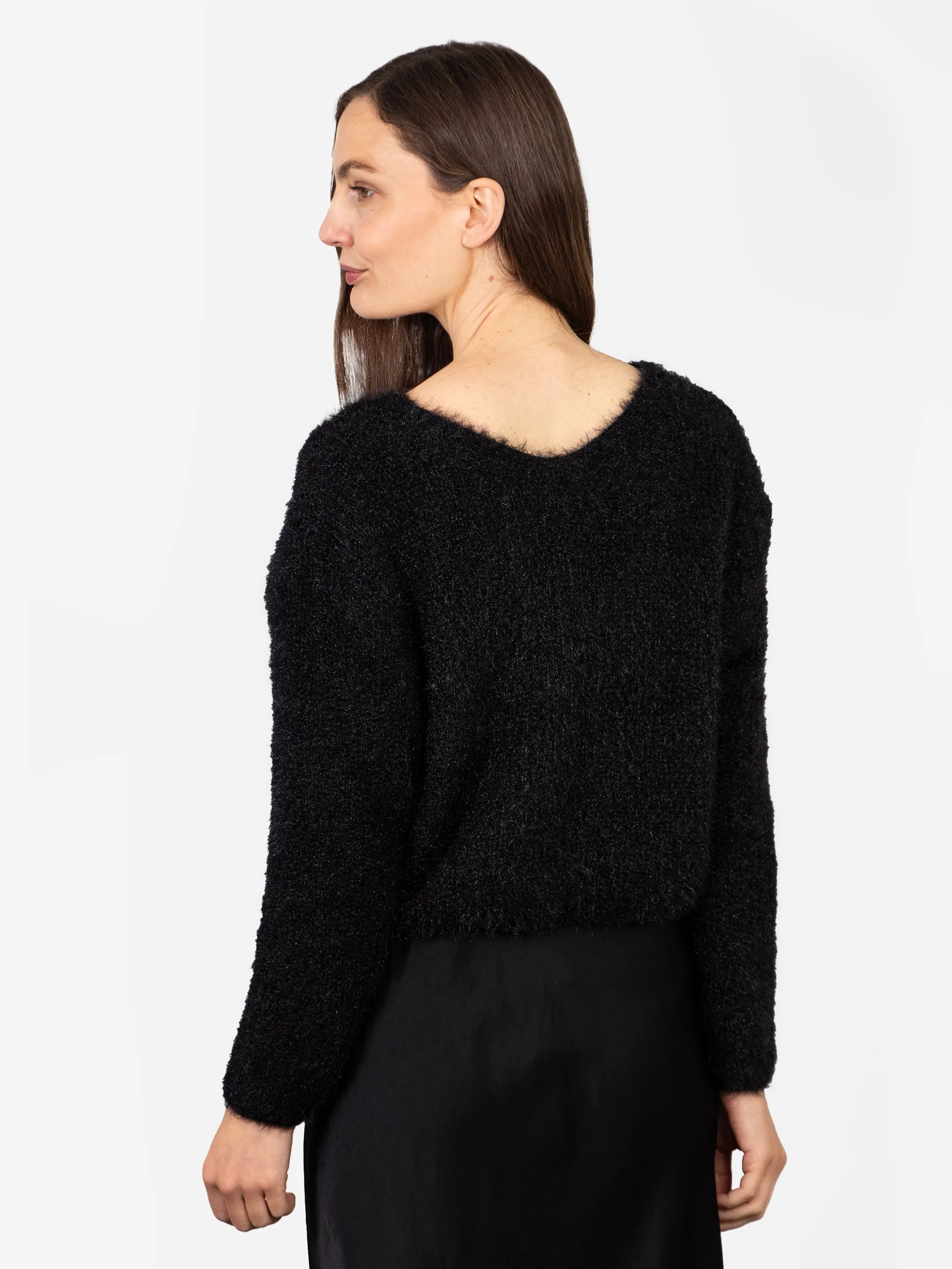 Effy Button Up Cardigan - Black