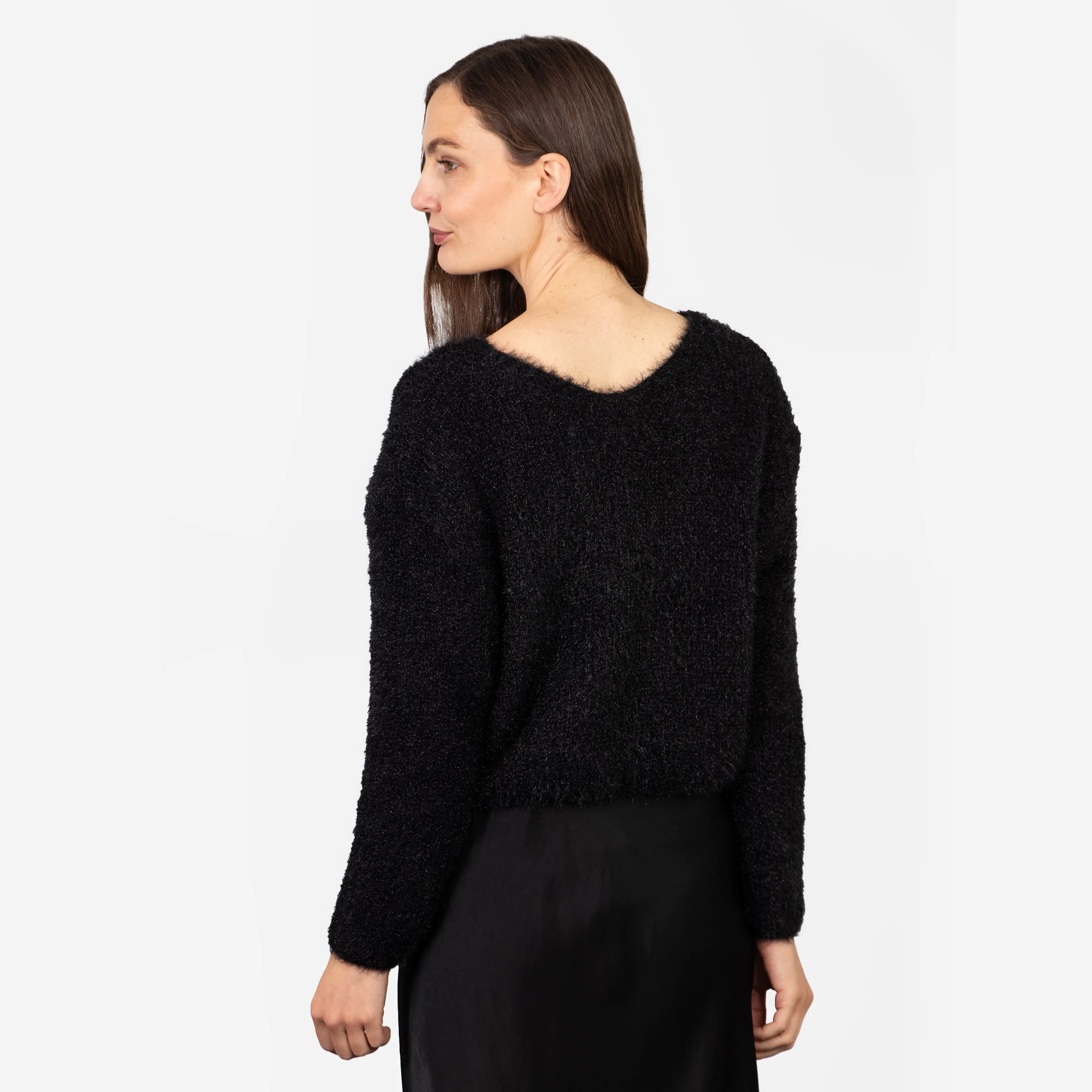Effy Button Up Cardigan - Black