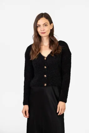 Effy Button Up Cardigan - Black