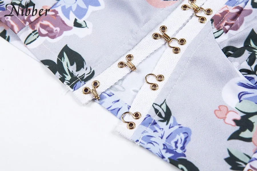 Elegant Office Floral Square Collar Sequined Puff Sleeve Crop Top