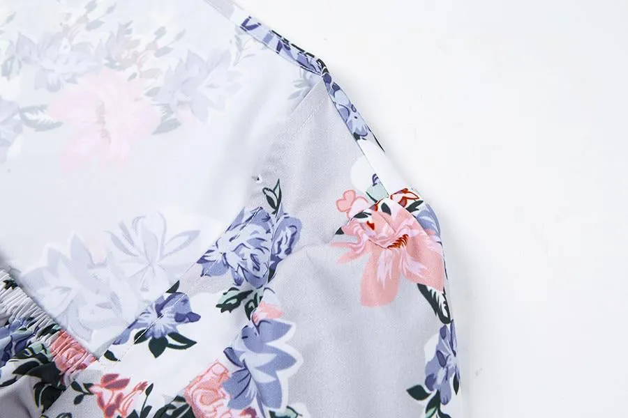 Elegant Office Floral Square Collar Sequined Puff Sleeve Crop Top