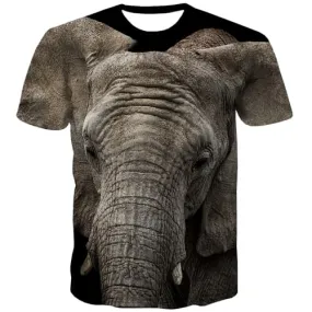 Elephant T shirts Men Animals Shirt Print Head T-shirts Graphic Harajuku Tshirt Printed Street Tshirt Anime
