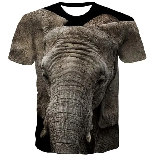 Elephant T shirts Men Animals Shirt Print Head T-shirts Graphic Harajuku Tshirt Printed Street Tshirt Anime