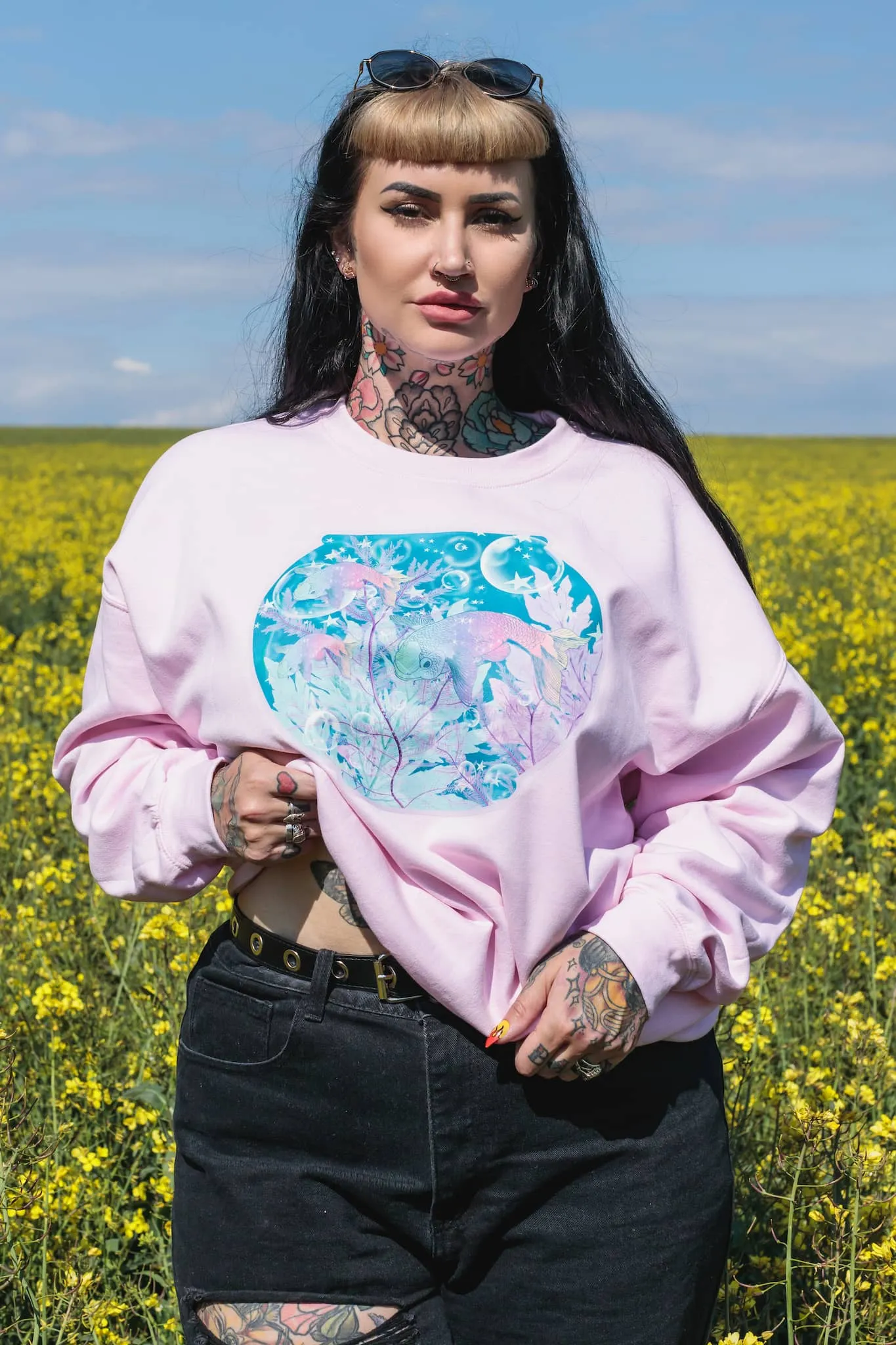 Fish Bowl Pastel Pink Sweater